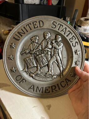 Vintage Pewter spirit of 76 plate